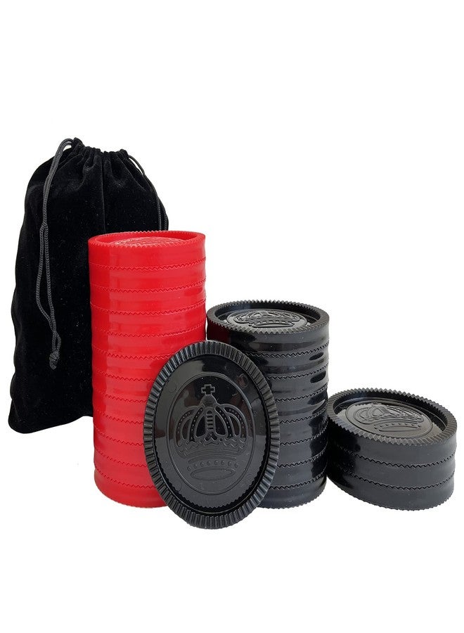SEETOOOGAMES 24 Pieces 3 Inches Jumbo Replacement Checker Pieces Only-12red,12black - Image 1